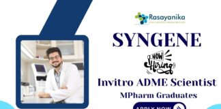 Latest MPharm Jobs at Syngene | Apply Now For The Invitro ADME Scientist Role