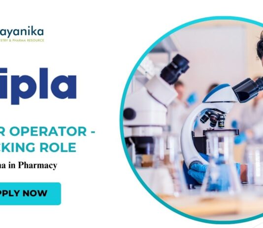 Latest Pharma Jobs at Cipla |  Apply Now for Junior Operator - Packing Role