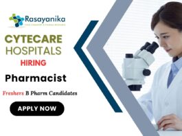 Freshers Pharmacist Jobs at Cytecare Hospitals | B Pharm Candidates Apply Now