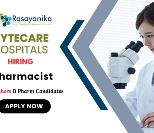 Freshers Pharmacist Jobs at Cytecare Hospitals | B Pharm Candidates Apply Now