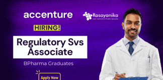 Life Science Jobs for Freshers at Accenture MPharm Graduates Apply Now for the Regulatory Services Associate Role