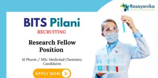 M Pharm Jobs at BITS Pilani | Apply Now for Research Fellow Position