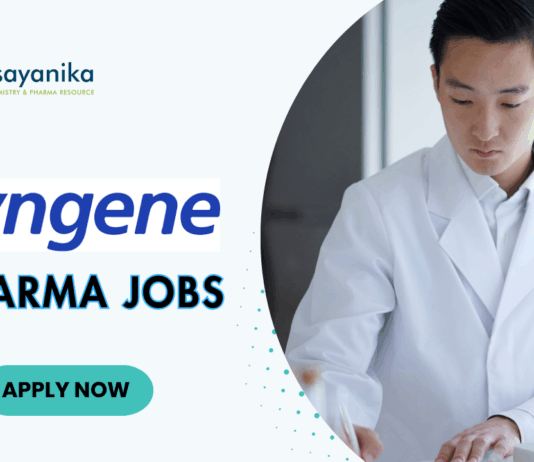MSc Pharmaceutics Jobs at Syngene