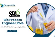 M Tech Chemical Engineering Job at Sea6 Energy | Apply Now for Bio Process Engineer Role