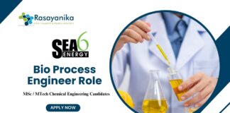 M Tech Chemical Engineering Job at Sea6 Energy | Apply Now for Bio Process Engineer Role