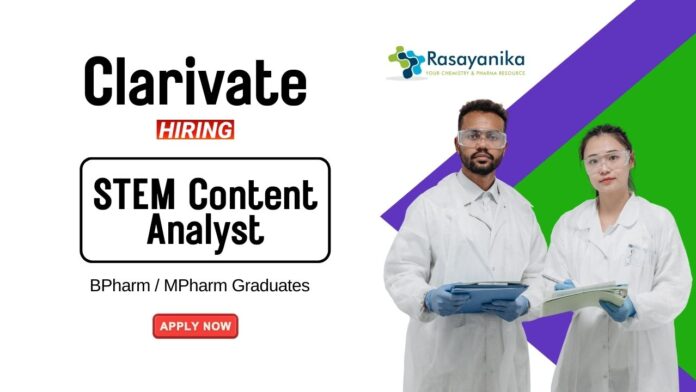 MSc Biotechnology Jobs at Clarivate Apply Now for the Associate STEM Content Analyst Role (1)