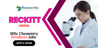 MSc Chemistry Freshers Jobs at Reckitt | Apply Now for Regulatory Affairs & Safety Executive Role