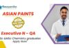MSc Chemistry Jobs at Asain Paints | Apply Now For The Executive - Quality Assurance Role