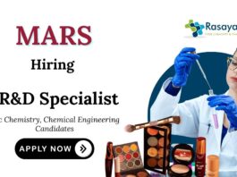 MSc Chemistry Jobs at Mars Cosmetics | Apply Now for R&D Specialist Position