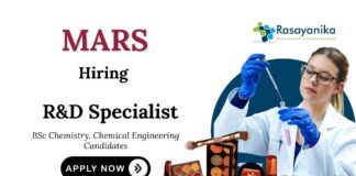 MSc Chemistry Jobs at Mars Cosmetics | Apply Now for R&D Specialist Position
