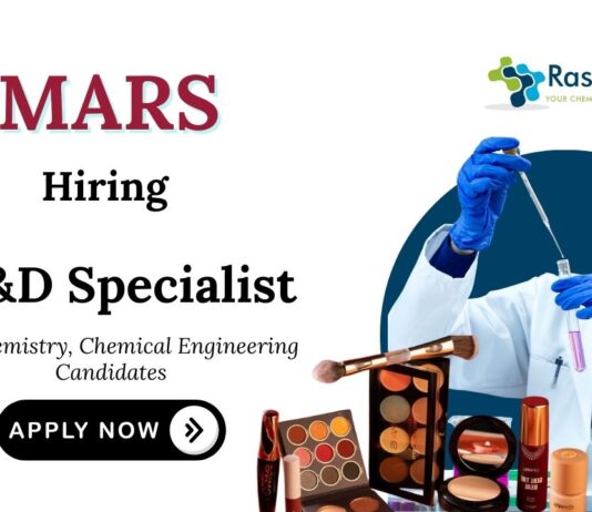 MSc Chemistry Jobs at Mars Cosmetics | Apply Now for R&D Specialist Position