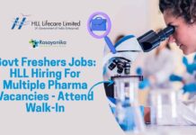 Govt Freshers Pharma Jobs at HLL - Attend Walk-In