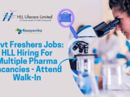 Govt Freshers Pharma Jobs at HLL - Attend Walk-In