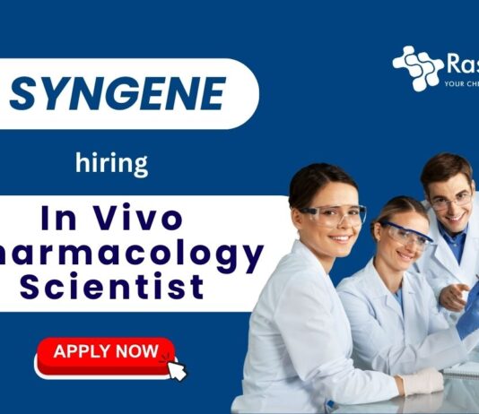 Syngene In Vivo Pharmacology Scientist hiring