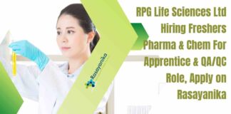 Freshers Pharma & Chem Job Vacancies at RPG Life Sciences Ltd