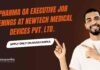 BPharma QA Job Vacancies at Newtech Medical Devices Pvt. Ltd.
