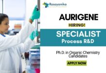 Organic Chemistry Job at Aurigene PhD Candidates Apply Now for the Specialist Role