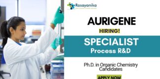 Organic Chemistry Job at Aurigene PhD Candidates Apply Now for the Specialist Role