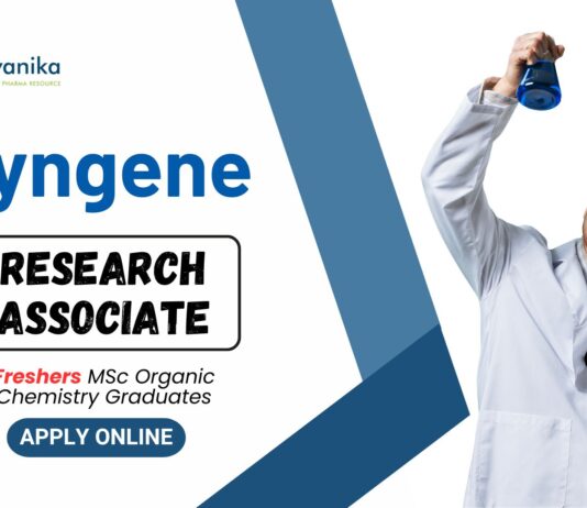 Organic Chemistry Jobs for Freshers Apply Now for the Research Associate Position at Syngene (1)