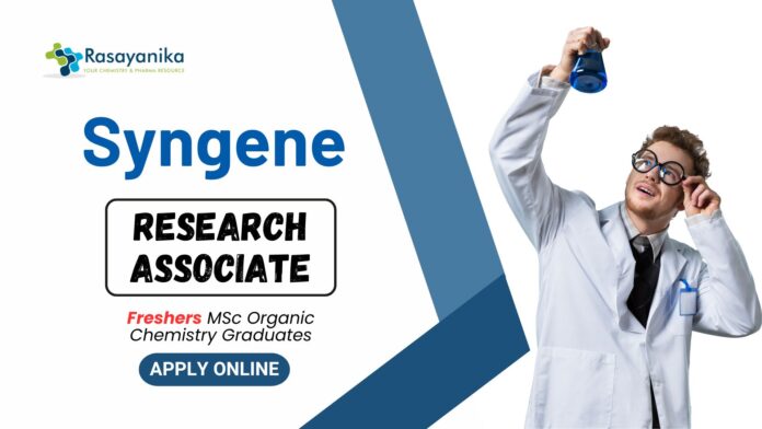 Organic Chemistry Jobs for Freshers Apply Now for the Research Associate Position at Syngene (1)