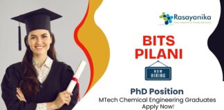 PhD Positions at BITS Pilani | MTech Chemical Engineering Graduates Apply Now