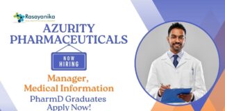 PharmD Jobs at Azurity Pharmaceuticals | Apply Now For The Manager, Medical Information Role