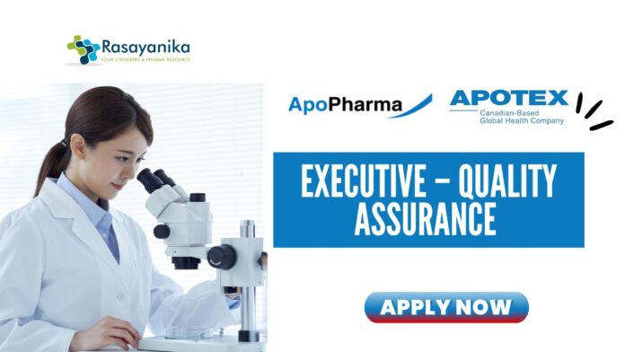 Pharma Jobs at ApoPharma Apply Now for Executive – Quality Assurance Role