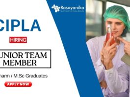 Pharma Jobs at Cipla MSc Graduates Apply Now for the Junior Team Member - QA Role