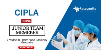 Pharma Jobs for Freshers at Cipla Apply Now for the Junior Team Member Position