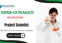 Pharmaceuticals Jobs at NIPER-Guwahati | Apply Now for Project Scientist Position