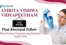Post-Doctoral Fellow Vacancy | Phd Chemical Engineering Scholars Apply Now