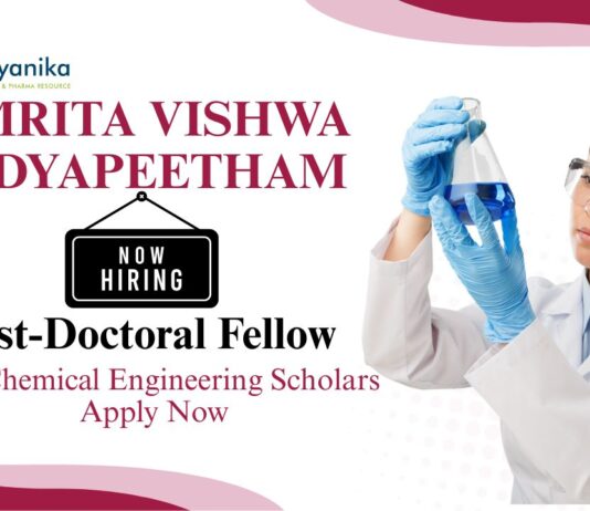 Post-Doctoral Fellow Vacancy | Phd Chemical Engineering Scholars Apply Now