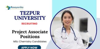 Project Associate Jobs at Tezpur University | MSc Chemistry Candidates Apply Now