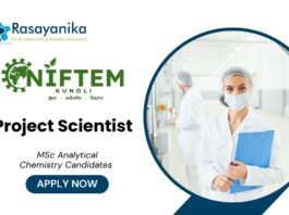 Project Scientist Jobs at  NIFTEM MSc Biotechnology Candidates Apply Now