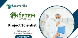 Project Scientist Jobs at  NIFTEM MSc Biotechnology Candidates Apply Now