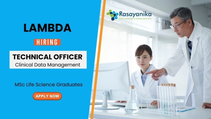 Pharmacology Job at Lambda | MSc Graduates Apply Now for the Technical Officer Role