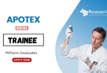 Pharma Jobs at Apotex | MPharm Graduates Apply Now for the Trainee Position