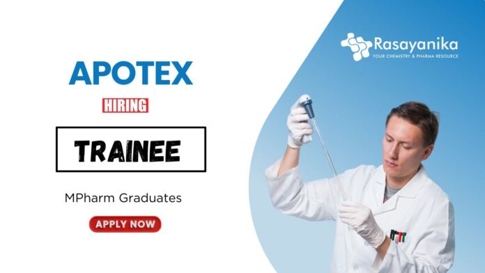 Pharma Jobs at Apotex | MPharm Graduates Apply Now for the Trainee Position
