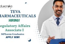 Regulatory Affairs Job Vacancy at Teva Pharmaceuticals | MPharm Graduates Apply Now