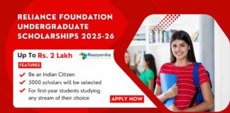 Reliance Foundation Undergraduate Scholarships 2025-26 - Apply Online