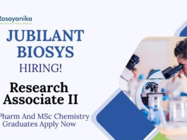 Research Associate Jobs at Jubilant Biosys | M. Pharm And MSc Chemistry Graduates Apply Now