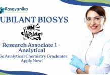 Research Associate Jobs at Jubilant Biosys |  MSc Analytical Chemistry Graduates Apply Now