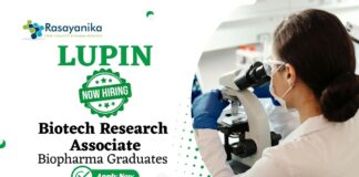 Research Associate Jobs at Lupin | Biopharma Graduates Apply Now