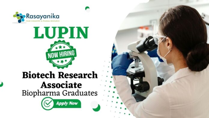 Research Associate Jobs at Lupin | Biopharma Graduates Apply Now