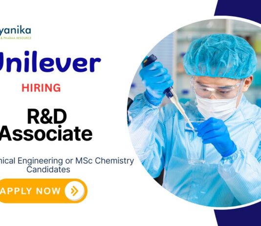 Research Associate Jobs at Unilever | MSc Chemistry Candidates Apply Now