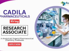 Research Associate Position at Cadila Pharmaceuticals MSc Graduates Apply Online