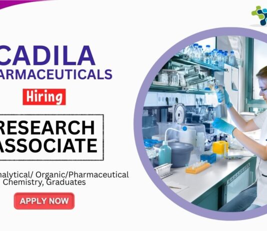 Research Associate Position at Cadila Pharmaceuticals MSc Graduates Apply Online
