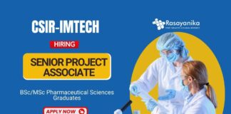 Research Job at CSIR-IMTECH Pharma Graduates Apply Now for the Senior Project Associate Position