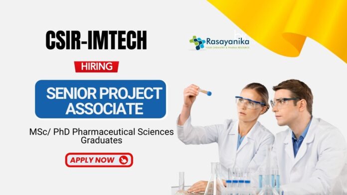 Research Jobs at CSIR-IMTECH MSc Graduates Apply Now for the Project Associate Position 
