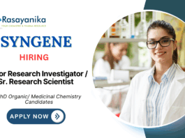 Scientist Jobs at Syngene | Apply Now for Senior Research Investigator Position